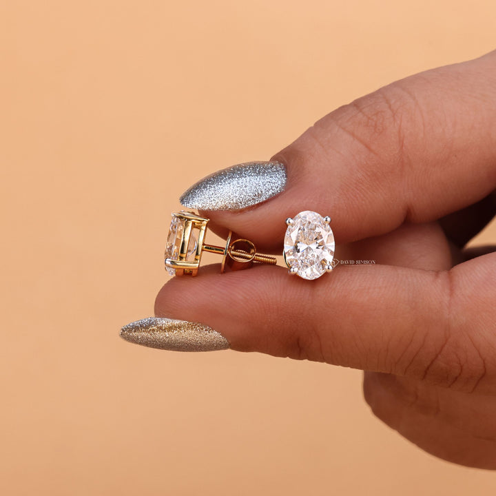 Vintage Style Moissanite Studs
Art Deco Emerald Cut Earrings
Screw Back Moissanite Studs