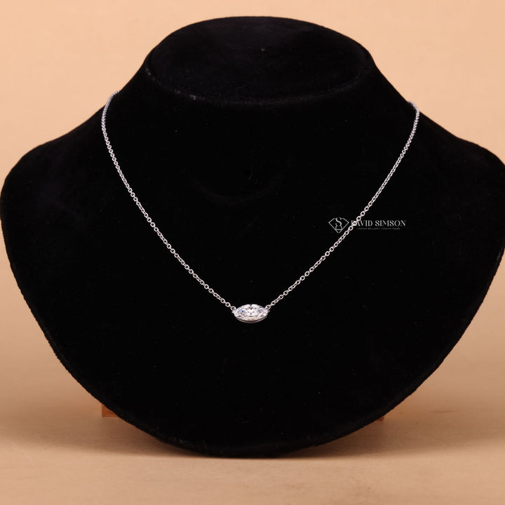 Sideways Marquise Necklace
Classic Solitaire Pendant
Marquise Diamond Jewelry
East West Setting
Marquise Shape Necklace
