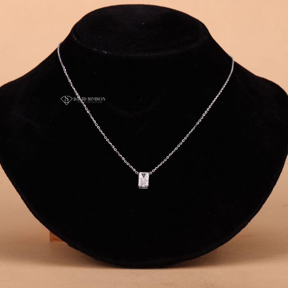 Lab Diamond Necklace
Single Stone Pendant
Moissanite Jewelry
Radiant Cut Jewelry
Genuine Moissanite 

