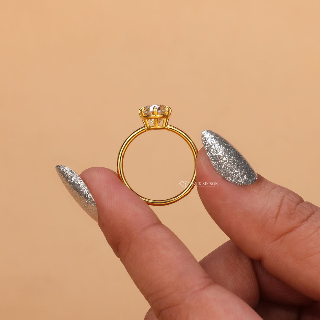 Solitaire Engagement Ring, Oval Solitaire, Large Carat Moissanite, Gold Wedding Ring, Statement Ring, 