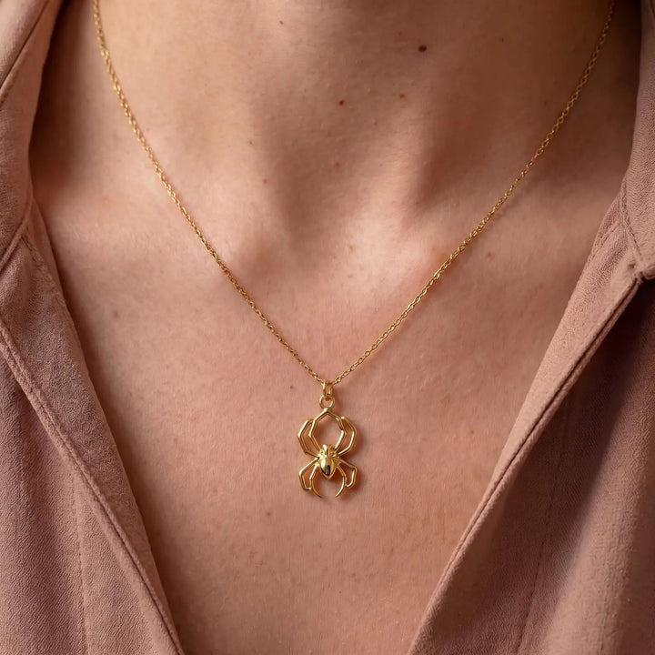 Spider Pendant Necklace Halloween Jewelry Gift for Her