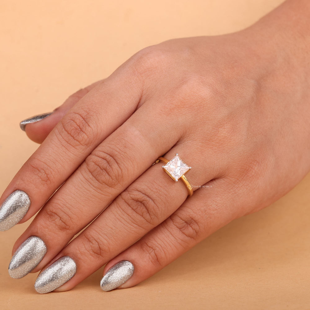 Princess Cut Diamond Simulant
Lab Created Princess Cut Ring
D Color VVS1 Moissanite Solitaire
Square Moissanite Engagement Ring
