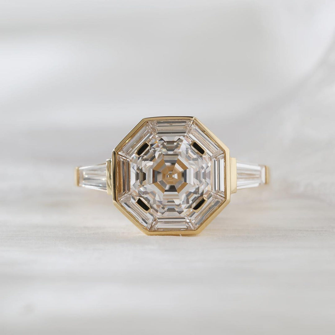 Architectural Ring
Handcrafted Halo Ring
Moissanite Anniversary
Unique Shape Ring
Hexagon Wedding Ring
