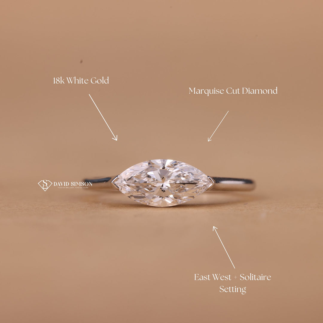Statement solitaire
Trendy engagement ring
Simple marquise ring