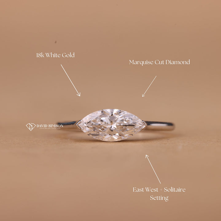 Statement solitaire
Trendy engagement ring
Simple marquise ring