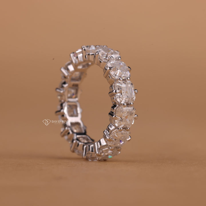 D Color VVS1 Moissanite Band
Lab Created Asscher Cut Ring
Continuous Moissanite Wedding Band
Asscher Cut Anniversary Ring
