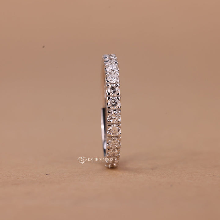 Conflict Free Jewelry
Gold Moissanite Band
Sterling Silver Eternity
