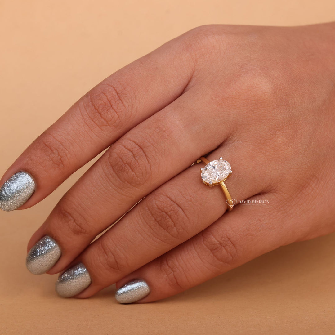 Four Prong Oval Setting
Hidden Halo Oval Moissanite
Minimalist Moissanite Band
Sterling Silver Oval Solitaire
Thin Gold Band Engagement Ring