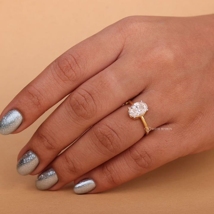 Four Prong Oval Setting
Hidden Halo Oval Moissanite
Minimalist Moissanite Band
Sterling Silver Oval Solitaire
Thin Gold Band Engagement Ring