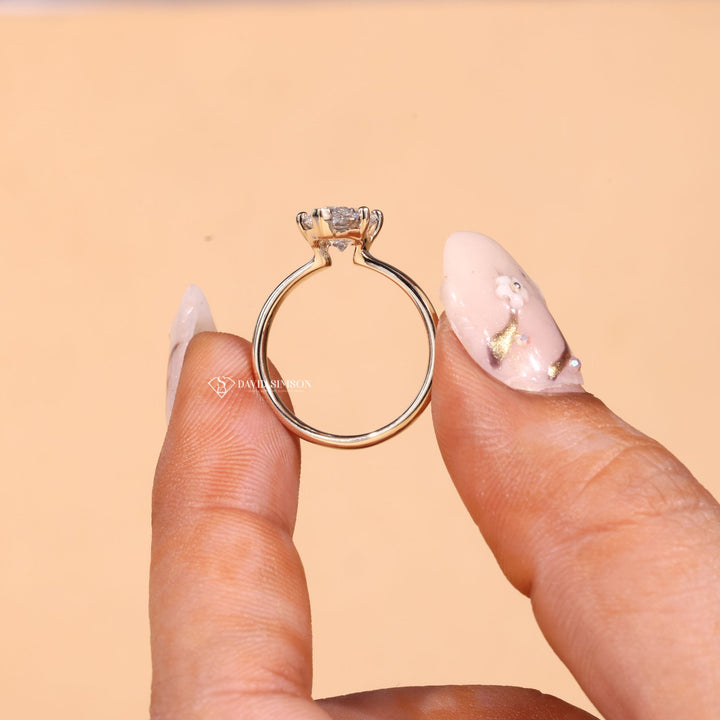 Sustainable Bridal Jewelry, Ethical Engagement Ring, Handmade Moissanite Ring, Dainty Marquise Ring, Minimalist Solitaire Ring, Classic Engagement Ring, Marquise Diamond Alternative,