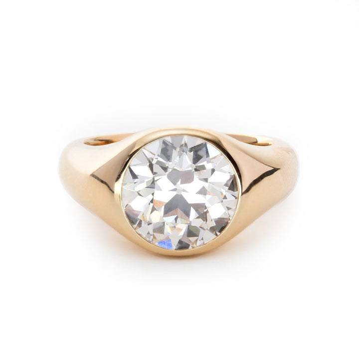 Heirloom Inspired Ring2.5CT Diamond Engagement Ring3.5CT Solitaire Bezel RingArt Deco Bezel RingLow Profile Engagement RingSecure Bezel Diamond SettingEdwardian Style Diamond Ring
