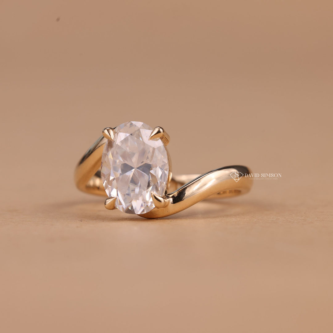 Unique Bypass Setting
Sustainable Oval Ring
Ethical Moissanite Ring
Conflict Free Bypass
Bridal Bypass Jewelry
