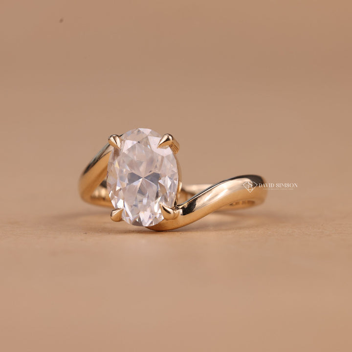 Unique Bypass Setting
Sustainable Oval Ring
Ethical Moissanite Ring
Conflict Free Bypass
Bridal Bypass Jewelry
