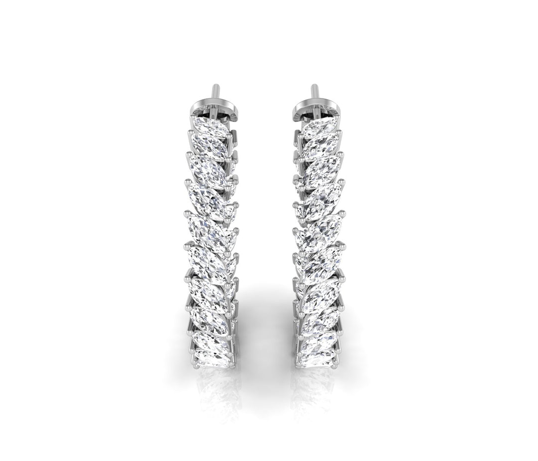 Marquise Cut Hoops Diamond Earrings for Women