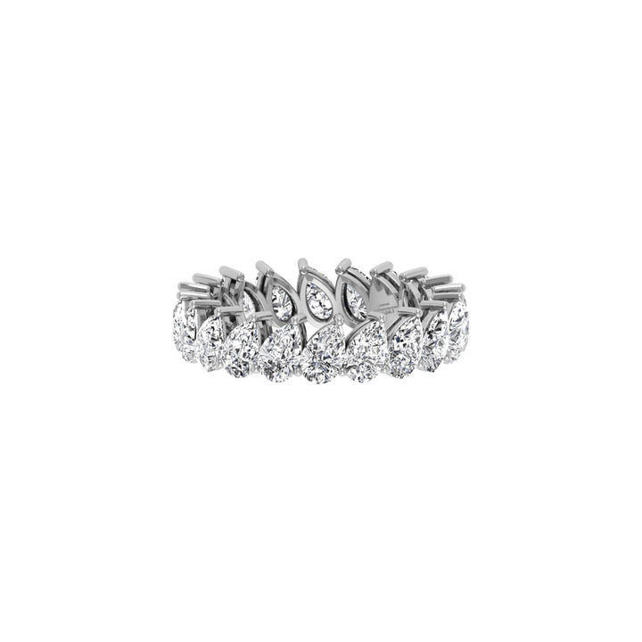 Pear Cut Moissanite Eternity Diamond Wedding Band for Her