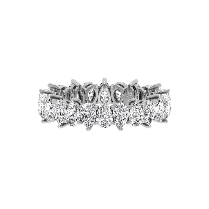 Pear Cut Moissanite Eternity Diamond Wedding Band for Her