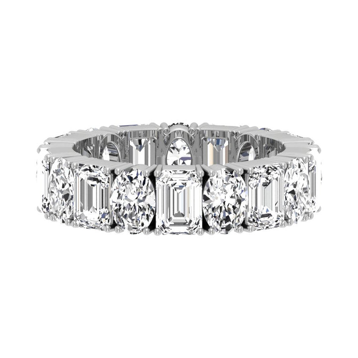 Oval and Emerald Cut Moissanite Alternative Diamond Wedding Band