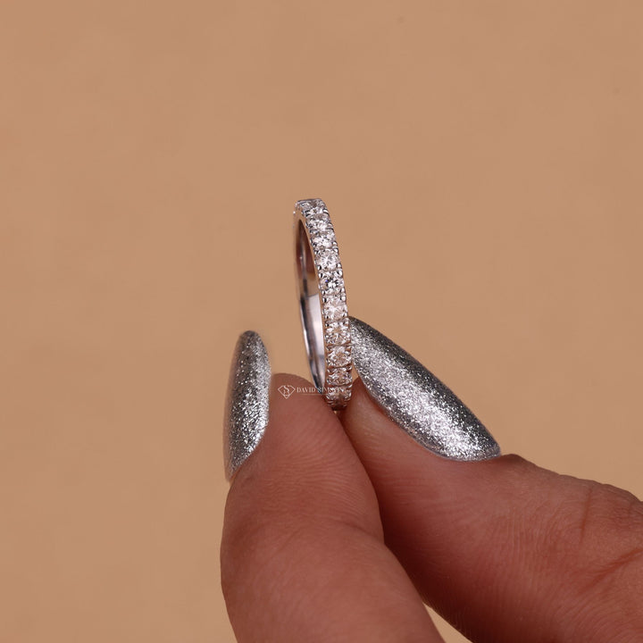 Moissanite Anniversary Band
Bridal Stacking Ring
Thin Eternity Band
