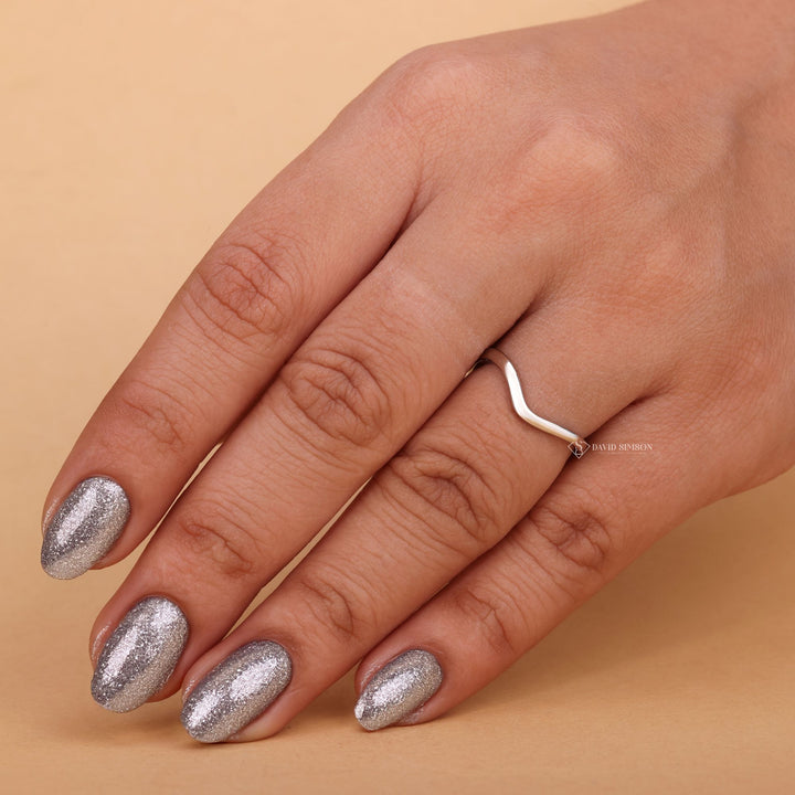 Curved Spacer Ring, Thin Wedding Band, Polished Gold Band, Stackable Ring, Women’s Wedding Band