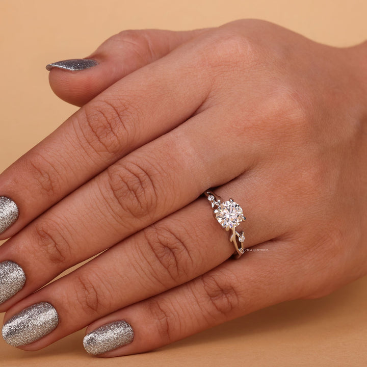 2 Carat Moissanite
Botanical Engagement Ring
Round Moissanite Ring
Twig and Vine Ring
Floral Engagement Ring
