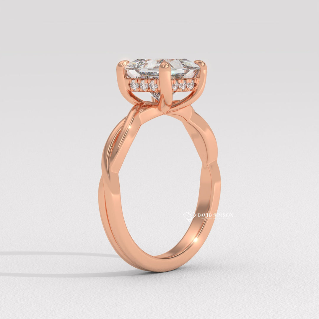 Twisted diamond rings under $2000 for engagement, GIA-certified twist diamond engagement rings, Petite twisted engagement rings for minimalist style, 