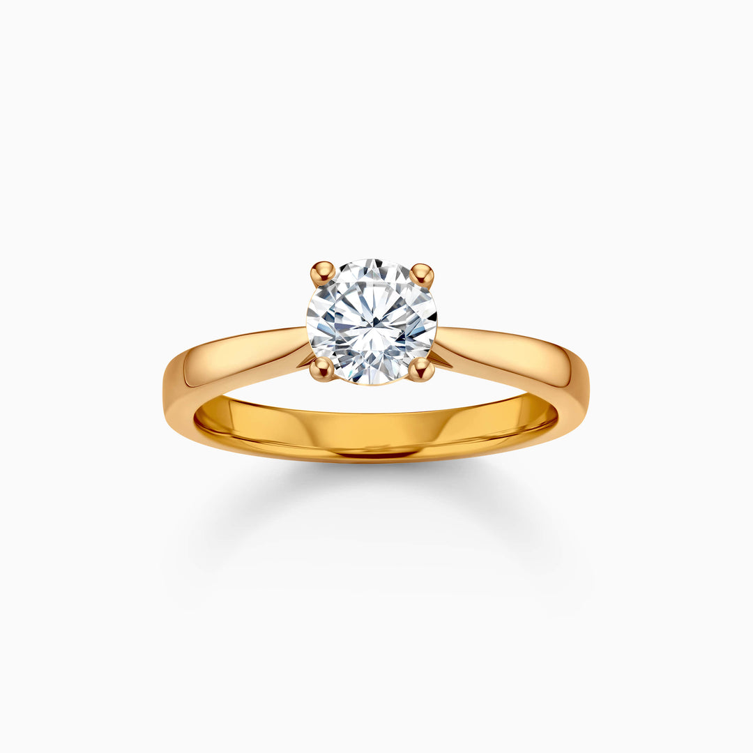 1.0CT Round Cut Solitaire Diamond Moissanite Engagement Ring