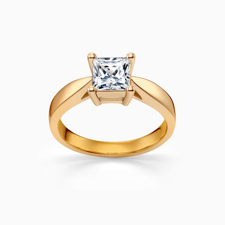 1.0CT Princess Cut Moissanite Diamond Solitaire Engagement Ring