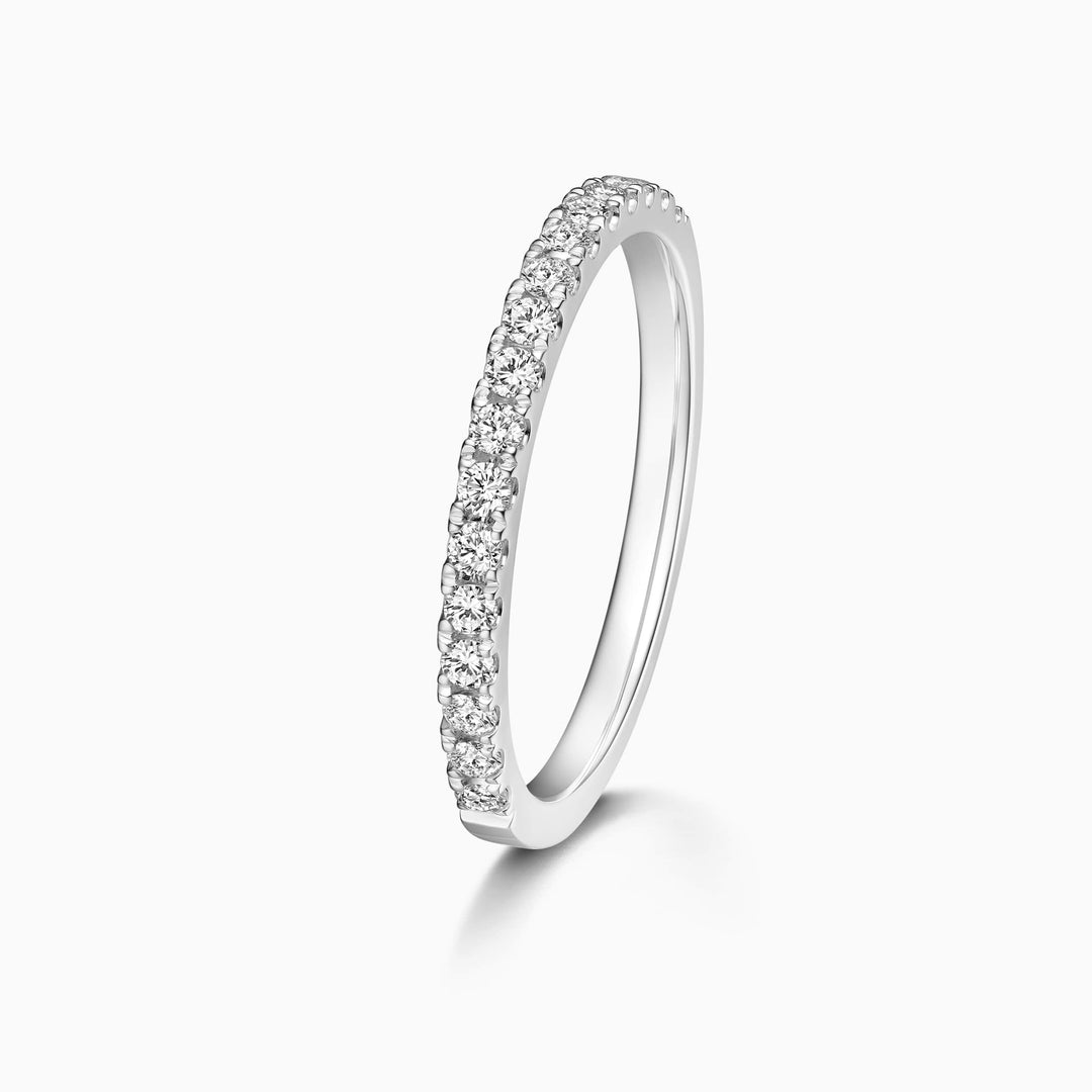 Round Cut Moissanite Half Eternity Diamond Wedding Band for Women