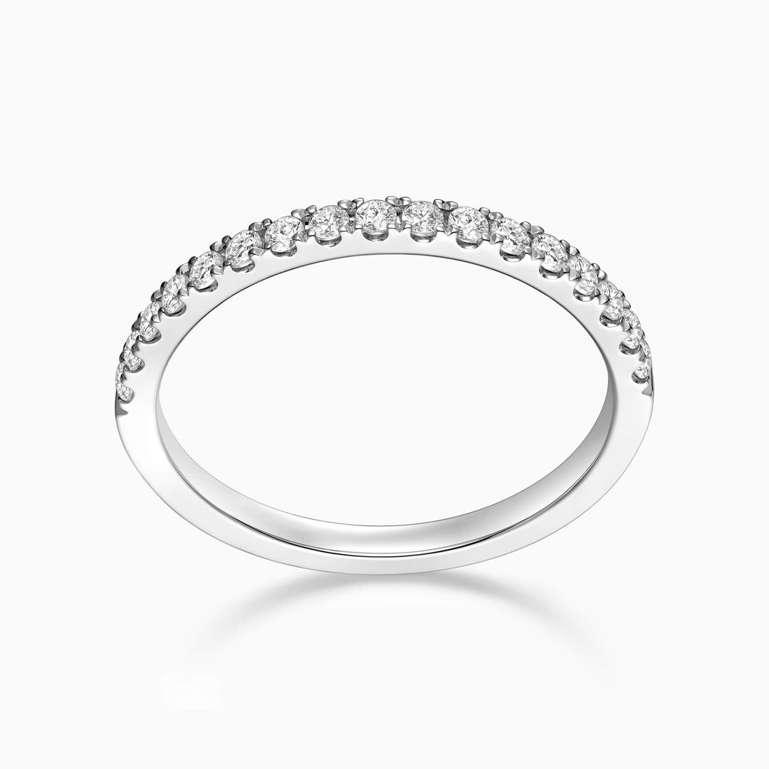 Round Cut Moissanite Half Eternity Diamond Wedding Band for Women