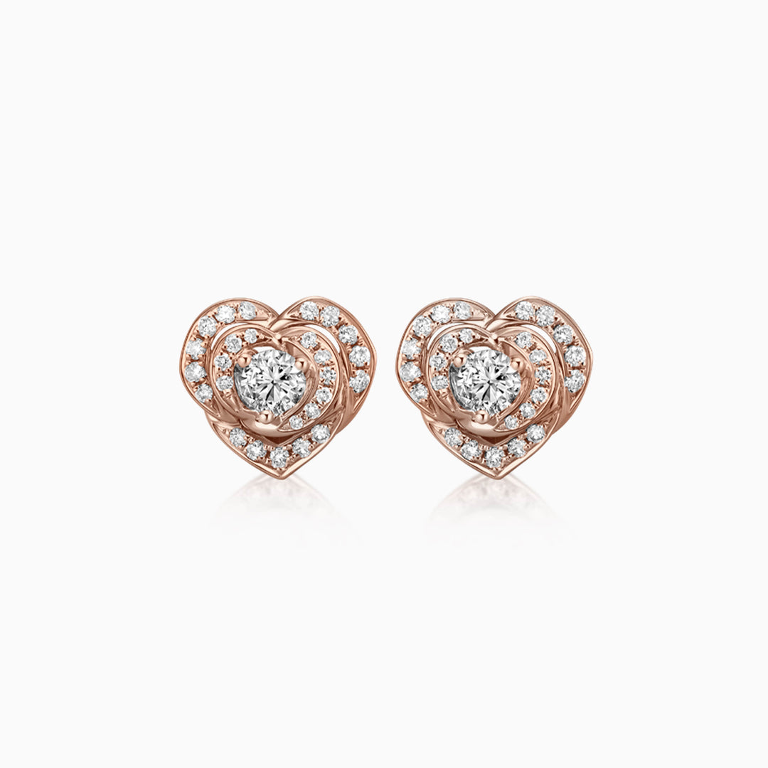 Round Cut Halo Moissanite Diamond Stud Earrings for Women