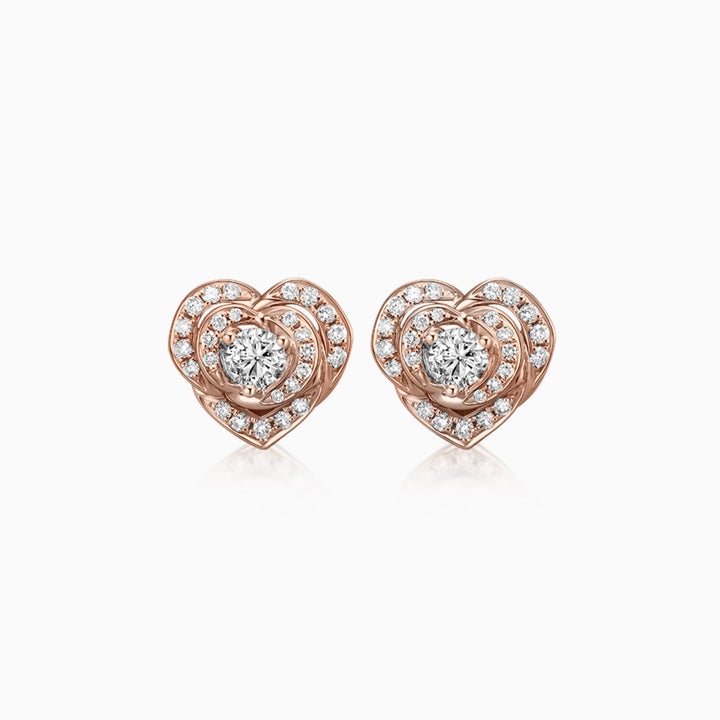 Round Cut Halo Moissanite Diamond Stud Earrings for Women