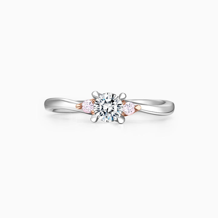 1.0CT Round Cut Diamond Three Stone Moissanite Engagement Ring