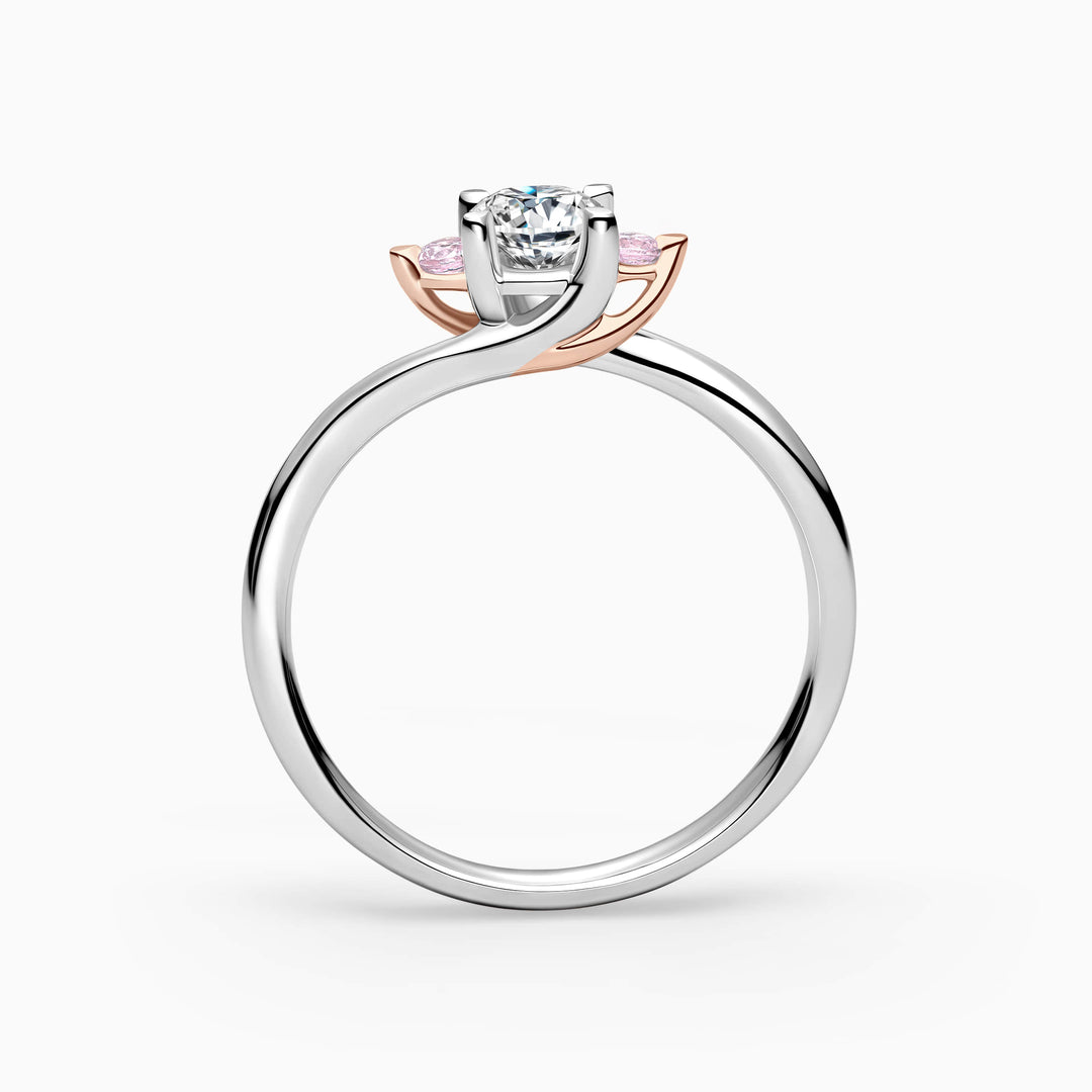 1.0CT Round Cut Diamond Three Stone Moissanite Engagement Ring