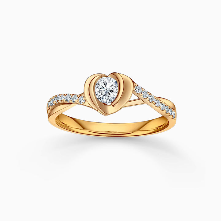 1.0CT Round Cut Moissanite Split Shank Diamond Engagement Ring