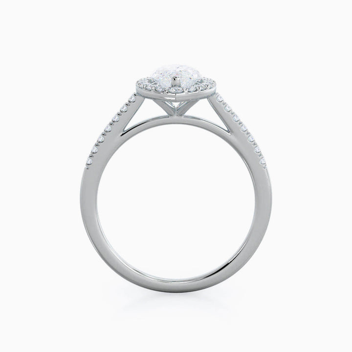4.0CT Marquise Cut Halo Diamond Moissanite Engagement Ring