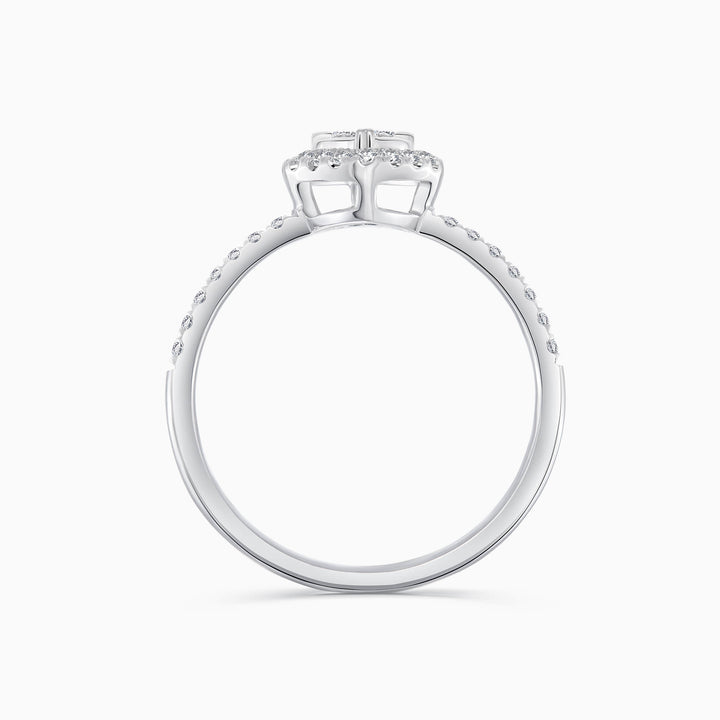 1.0CT Round Cut Moissanite Heart Shape Halo Diamond Engagement Ring
