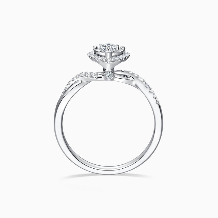 1.0CT Round Cut Infinity Moissanite Halo Diamond Engagement Ring
