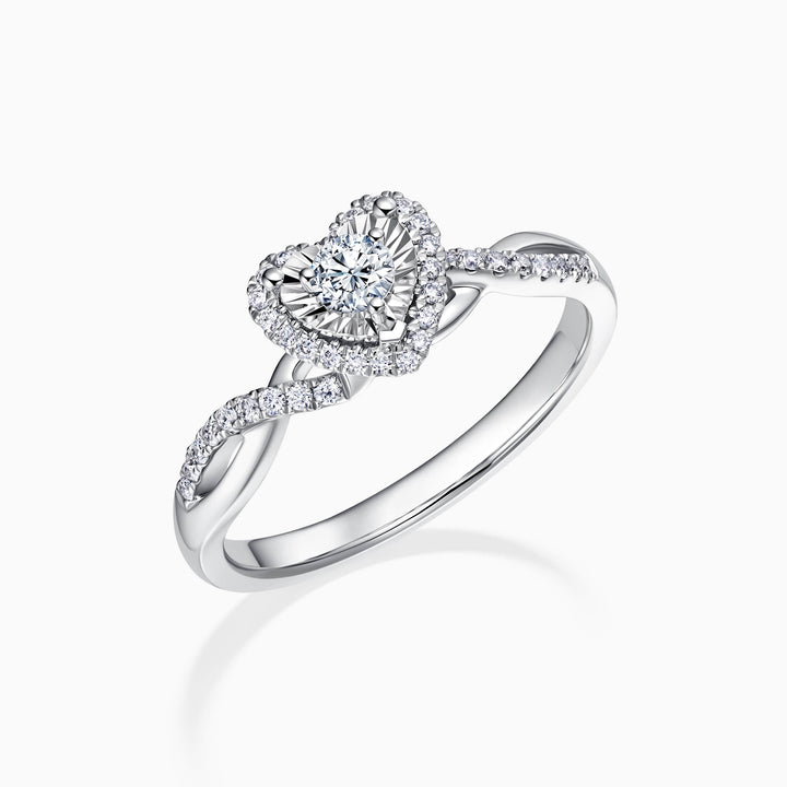 1.0CT Round Cut Infinity Moissanite Halo Diamond Engagement Ring