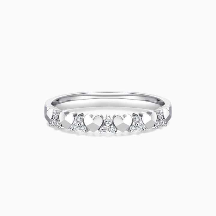 Round Cut Moissanite Diamond Unique Wedding Band