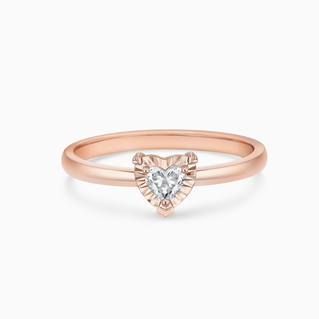 1.0CT Heart Cut Unique Moissanite Diamond Engagement Ring