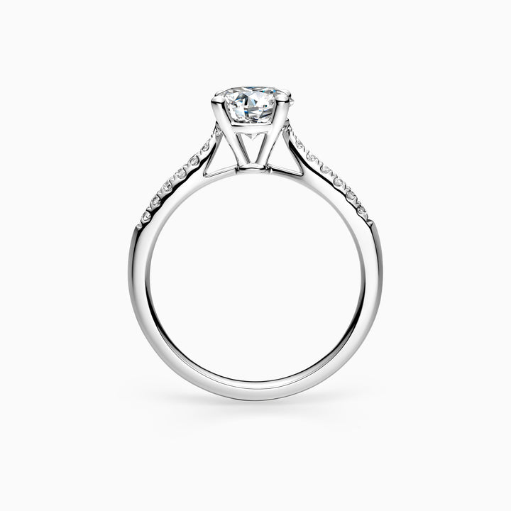 1.50CT Round Cut Cathedral Pave Diamond Engagement Ring
