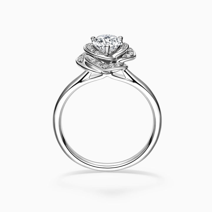 1.0CT Round Cut Moissanite Diamond Unique Engagement Ring