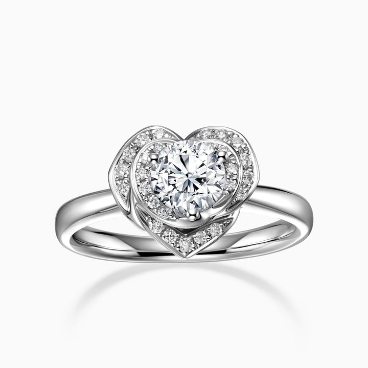 1.0CT Round Cut Moissanite Diamond Unique Engagement Ring