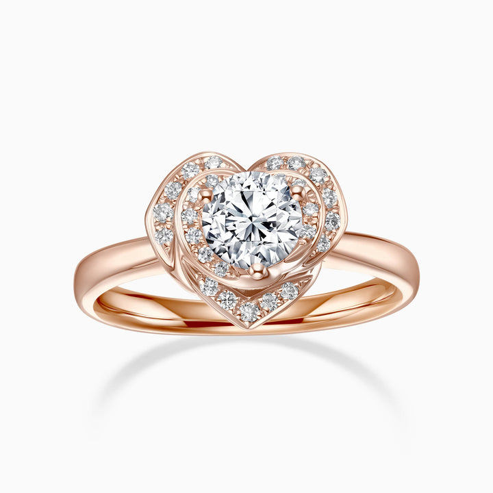 1.0CT Round Cut Moissanite Diamond Unique Engagement Ring