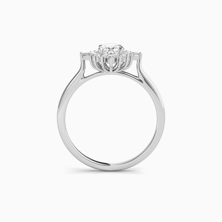 4.0CT Oval Cut Cluster Diamond Moissanite Engagement Ring