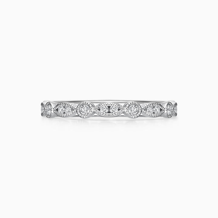 Round Cut Moissanite Diamond Vintage Wedding Band