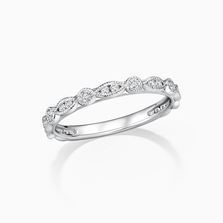 Round Cut Moissanite Diamond Vintage Wedding Band