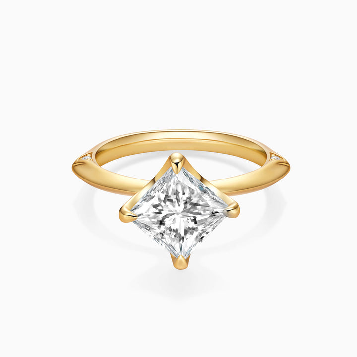2.0CT Princess Cut Diamond Solitaire Moissanite Engagement Ring