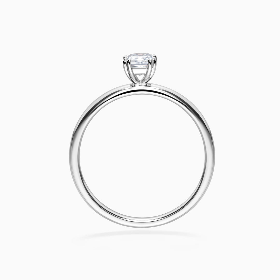 1.0CT Emerald Cut Moissanite Solitaire Engagement Ring