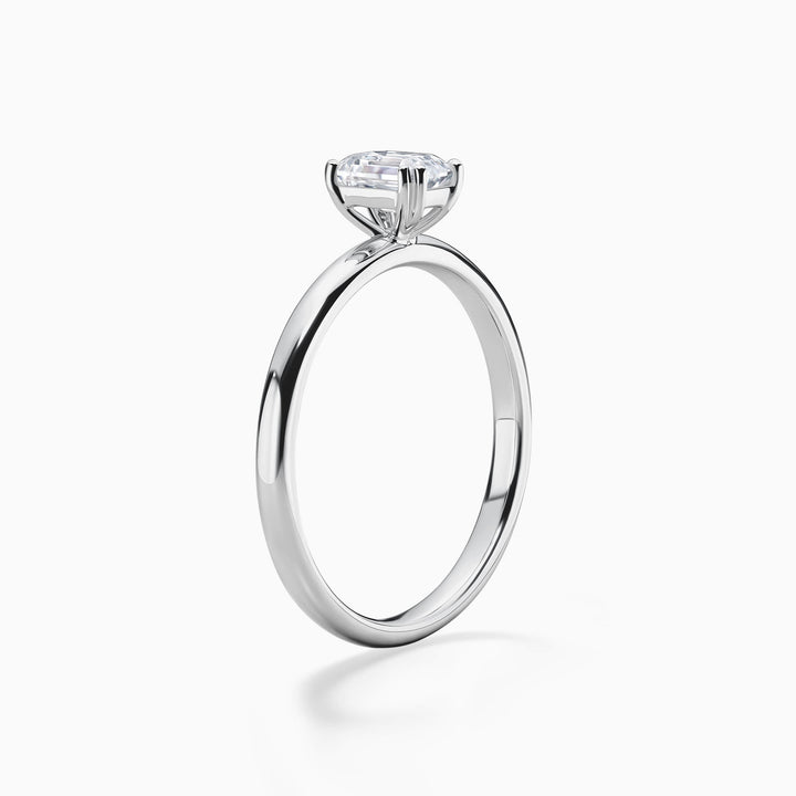1.0CT Emerald Cut Moissanite Solitaire Engagement Ring